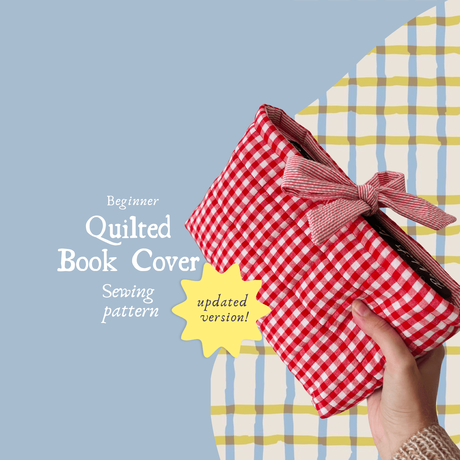 Quilted Book Cover | Beginner Sewing Pattern | PDF Download