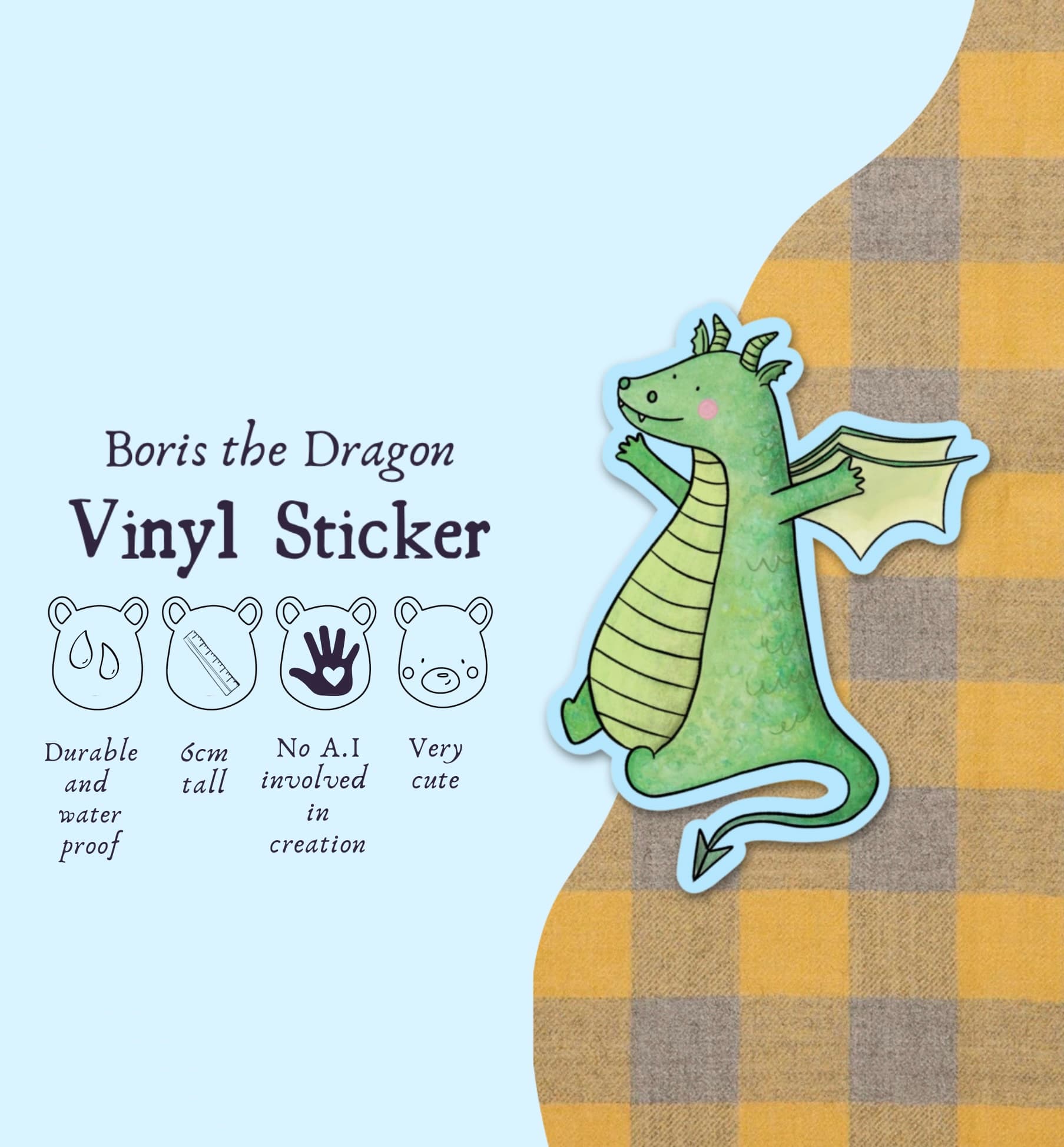 Boris the Dragon Sticker - Image 1
